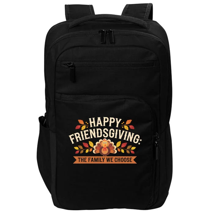 Happy Friendsgiving Thanksgiving Fall Give Thanks Family Gift Impact Tech Backpack