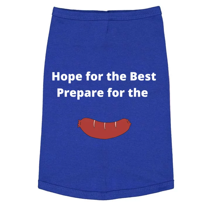 Hope For The Best Prepare For The Worst Wurst Sausage Pun Gift Doggie Tank