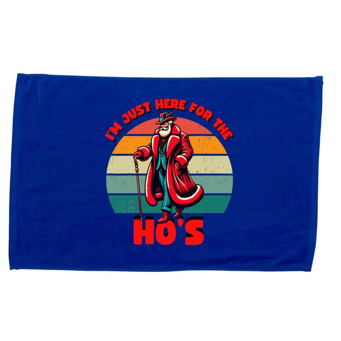 Here For The Hos Inappropriate Santa Xmas Naughty List 2024 Microfiber Hand Towel