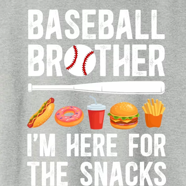 Here For The Snacks Baseball Brother Of A Baseball Player Gift Women's Crop Top Tee