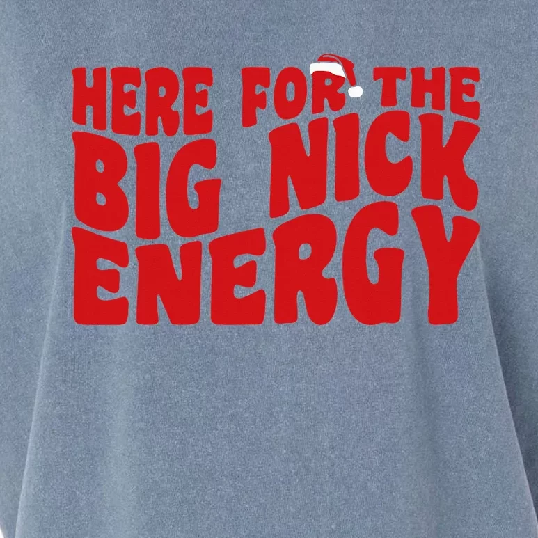 Here For The Big Nick Energy Funny Naughty Santa Christmas Garment-Dyed Women's Muscle Tee