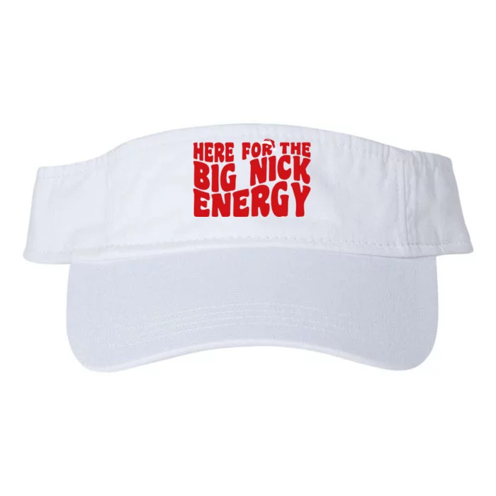 Here For The Big Nick Energy Funny Naughty Santa Christmas Valucap Bio-Washed Visor