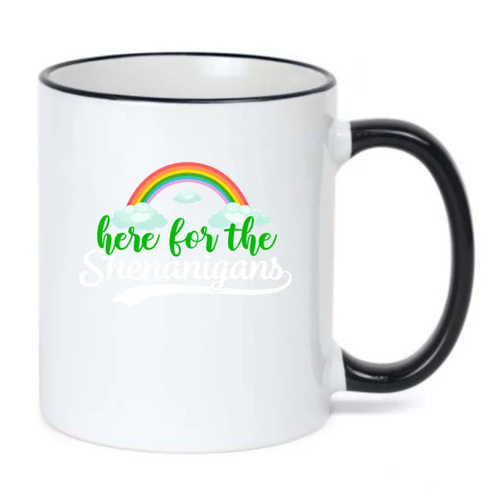 Here For The Shenanigans Gift Funny St Patricks Day Gift Black Color Changing Mug