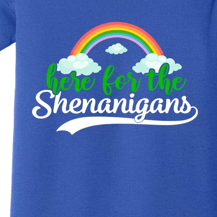 Here For The Shenanigans Gift Funny St Patricks Day Gift Baby Bodysuit