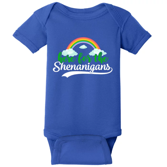 Here For The Shenanigans Gift Funny St Patricks Day Gift Baby Bodysuit