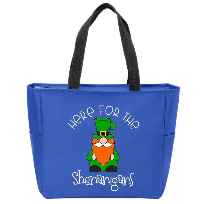 Here For The Shenanigans St Patrick's Day Gnome Gift Zip Tote Bag