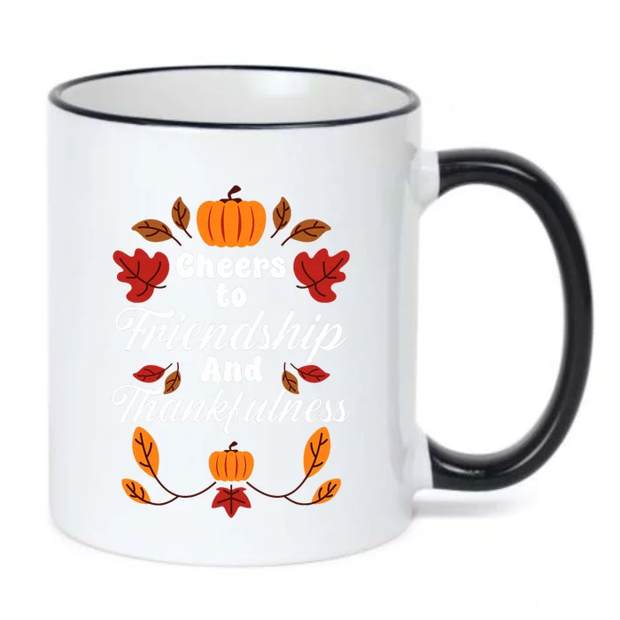 Happy Friendsgiving Thanksgiving Friends Holiday Friendship Black Color Changing Mug