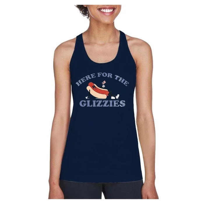 Here For The Glizzies 4th Of July Women's Racerback Tank