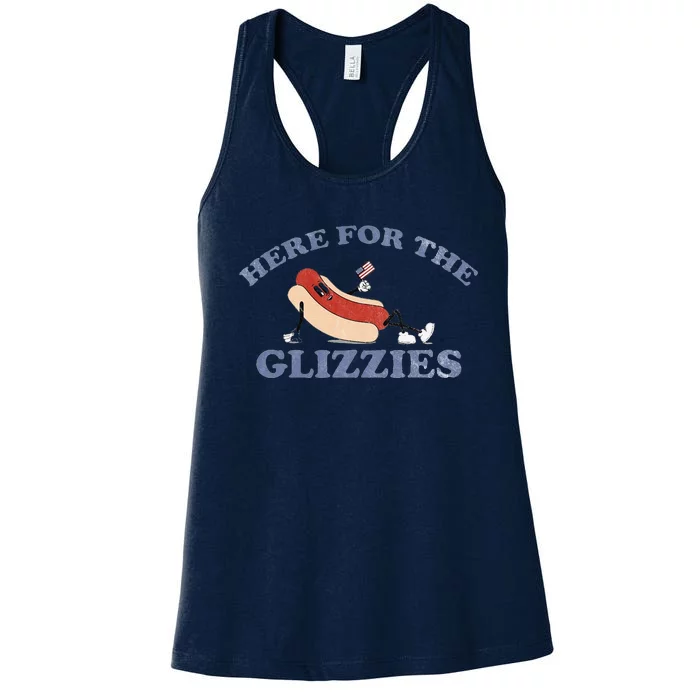 Here For The Glizzies 4th Of July Women's Racerback Tank