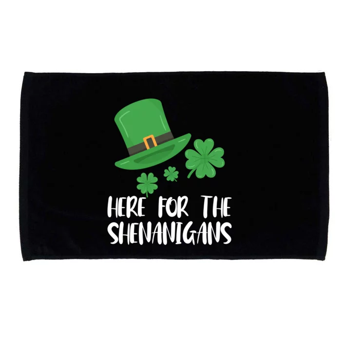 Here For The Shenanigans St Patricks Day Funny Gift Microfiber Hand Towel