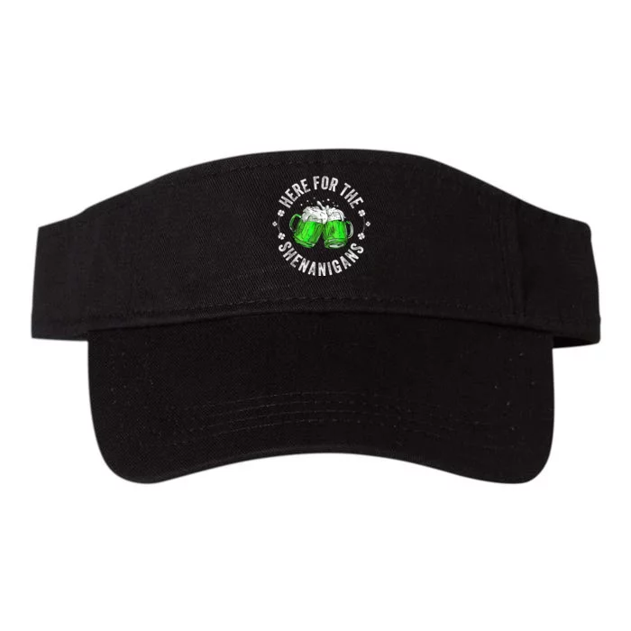 Here For The Shenanigans Beer St Patricks Day Shamrock Valucap Bio-Washed Visor