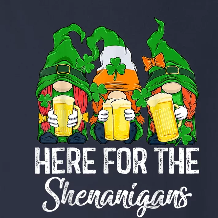 Here For The Shenanigans Gnome Beer St Patricks Day Shamrock Toddler Long Sleeve Shirt