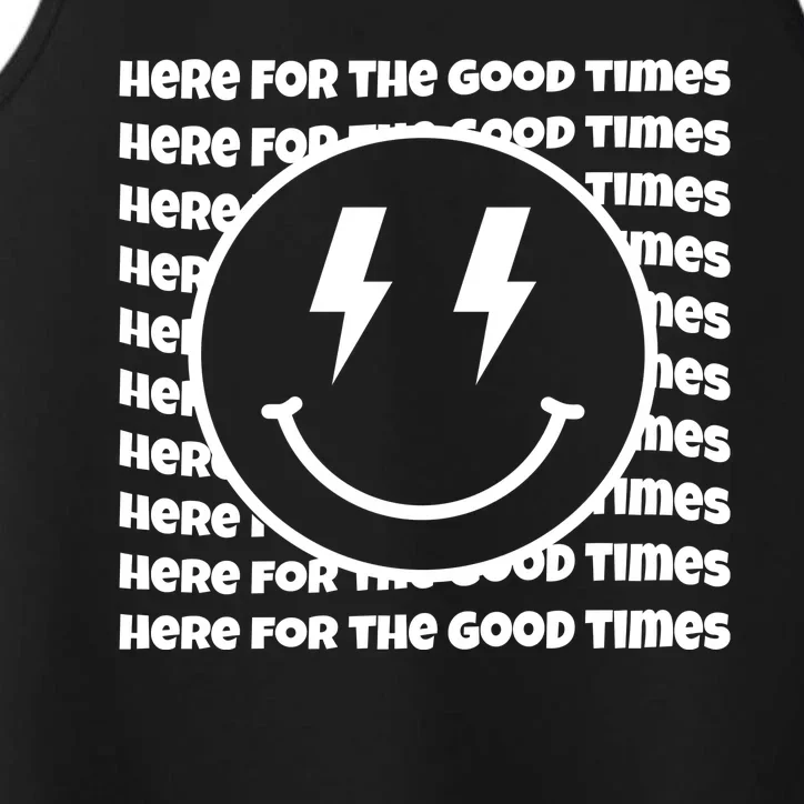 Here For The Good Times Retro Smile Performance Tank