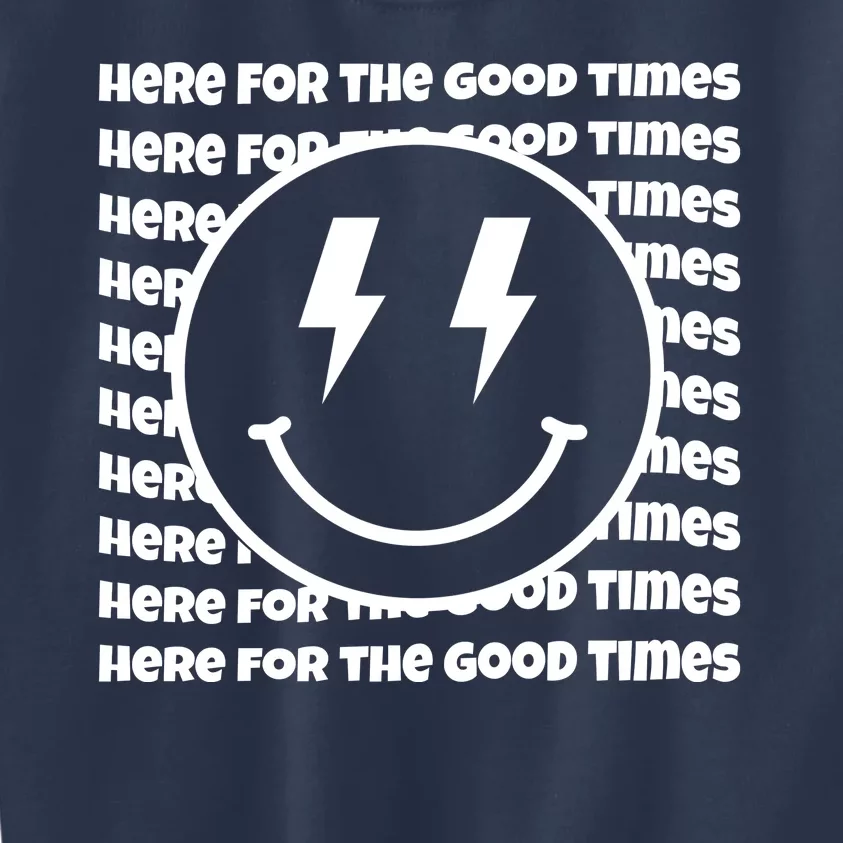 Here For The Good Times Retro Smile Kids Sweatshirt