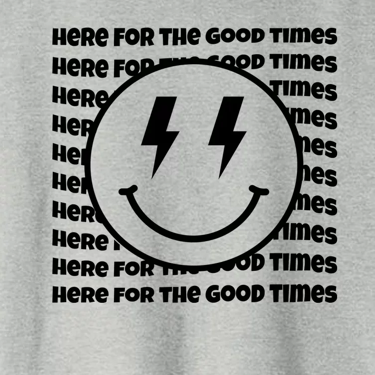 Here For The Good Times Retro Smile Women's Crop Top Tee