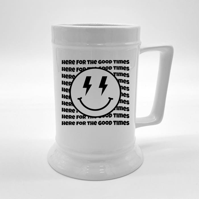 Here For The Good Times Retro Smile Front & Back Beer Stein