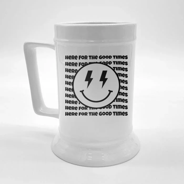 Here For The Good Times Retro Smile Front & Back Beer Stein