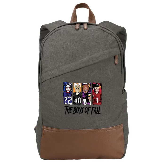 Halloween Football The Boy Of Fall Horror Character Cotton Canvas Backpack