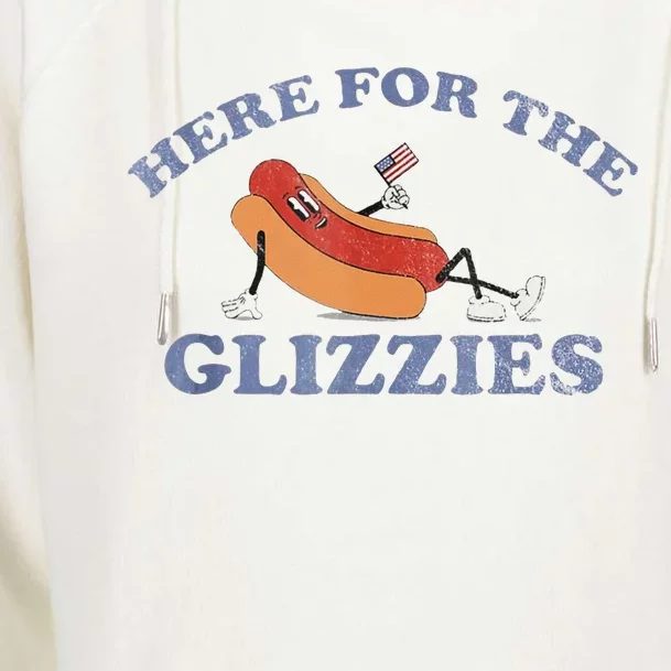 Here For The Glizzies 4th Of July 2024 Womens Funnel Neck Pullover Hood