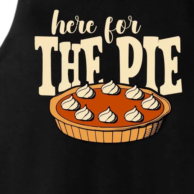 Here For The Pie Thanksgiving Holiday Ladies Tri-Blend Wicking Tank