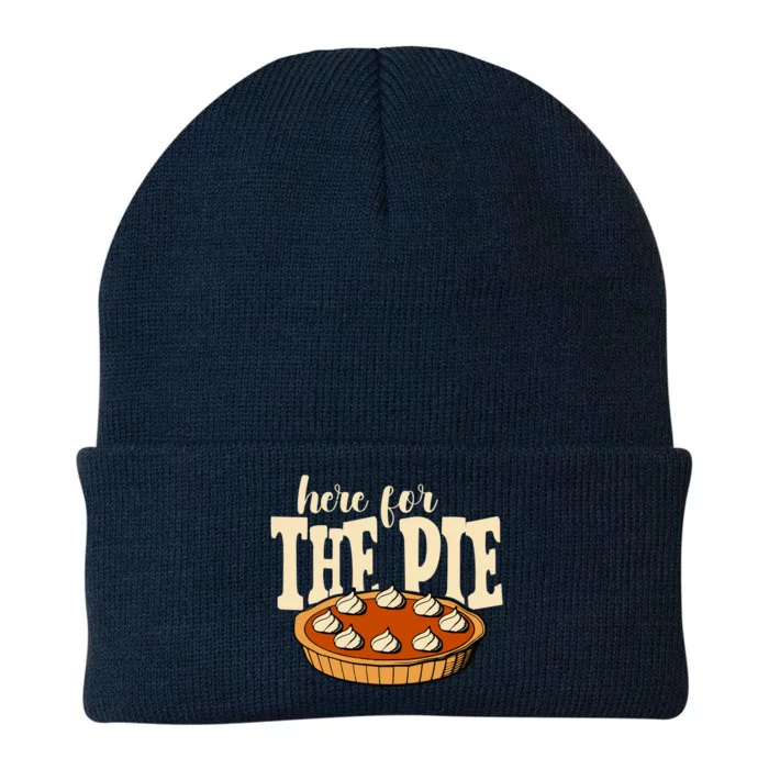 Here For The Pie Thanksgiving Holiday Knit Cap Winter Beanie