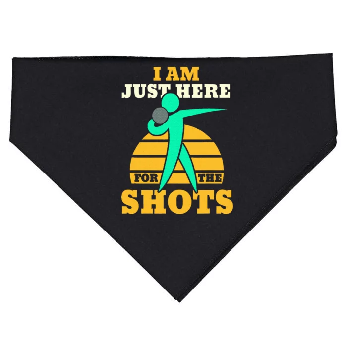 Here For The Shots Sport Shot Putter USA-Made Doggie Bandana