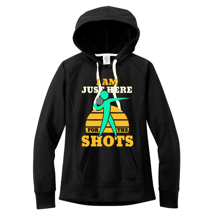 Here For The Shots Sport Shot Putter Women's Fleece Hoodie