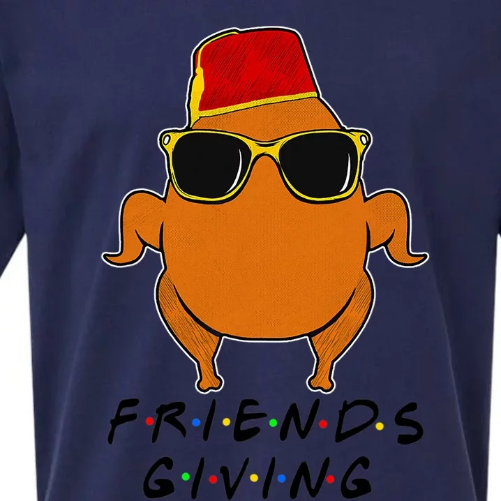 Happy Friendsgiving Turkey Thanksgiving For Friends Funny Sueded Cloud Jersey T-Shirt