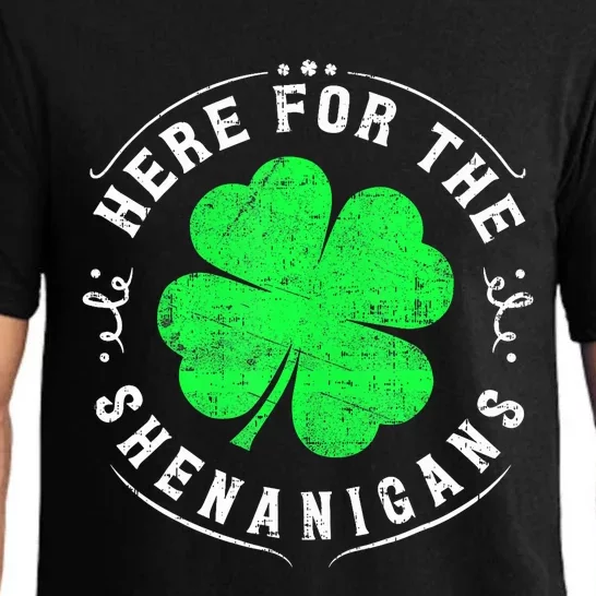 Here For The Shenanigans St Patricks Day Pajama Set