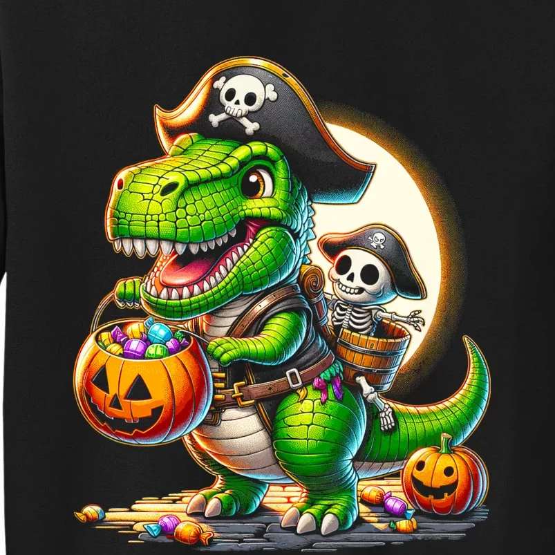 Halloween Funny T Rex Dinosaur Pirate Boy Trick Treat Sweatshirt