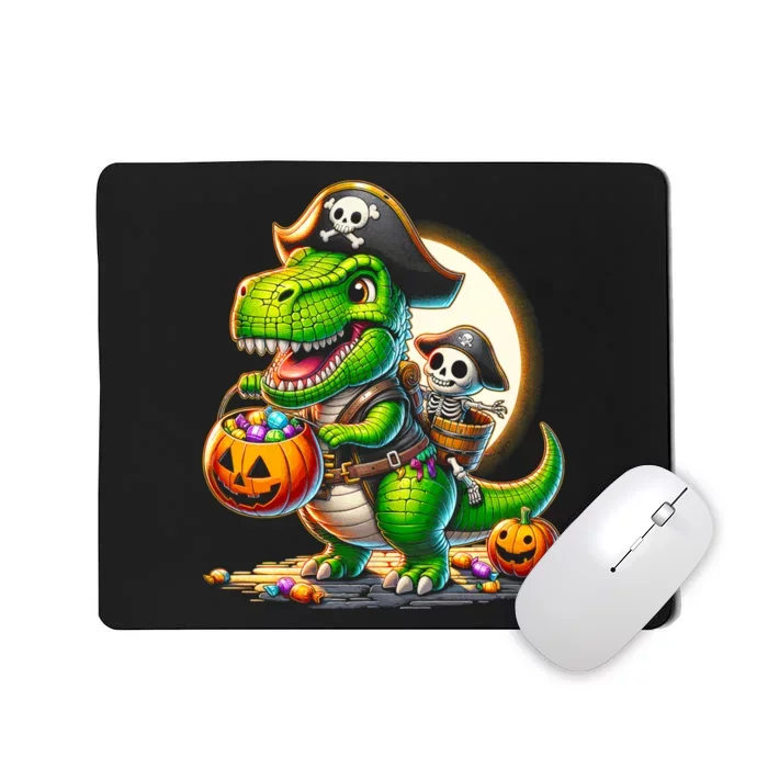 Halloween Funny T Rex Dinosaur Pirate Boy Trick Treat Mousepad