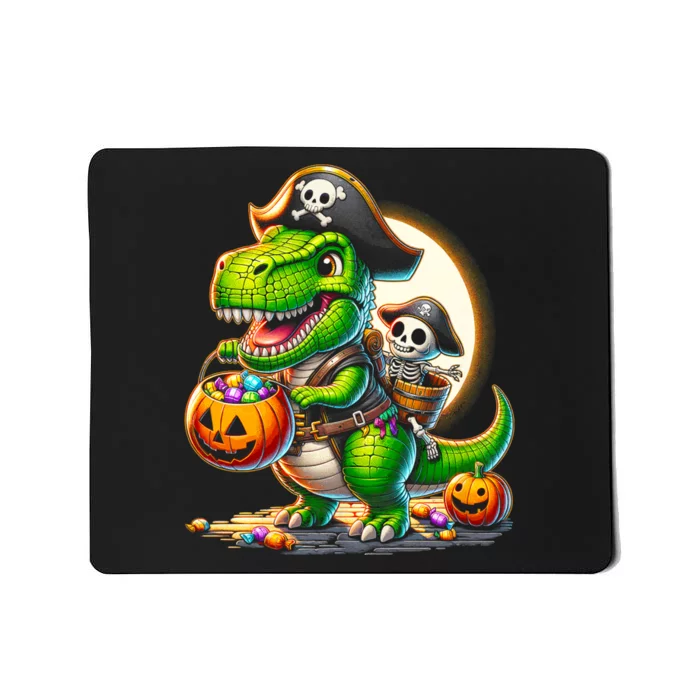 Halloween Funny T Rex Dinosaur Pirate Boy Trick Treat Mousepad