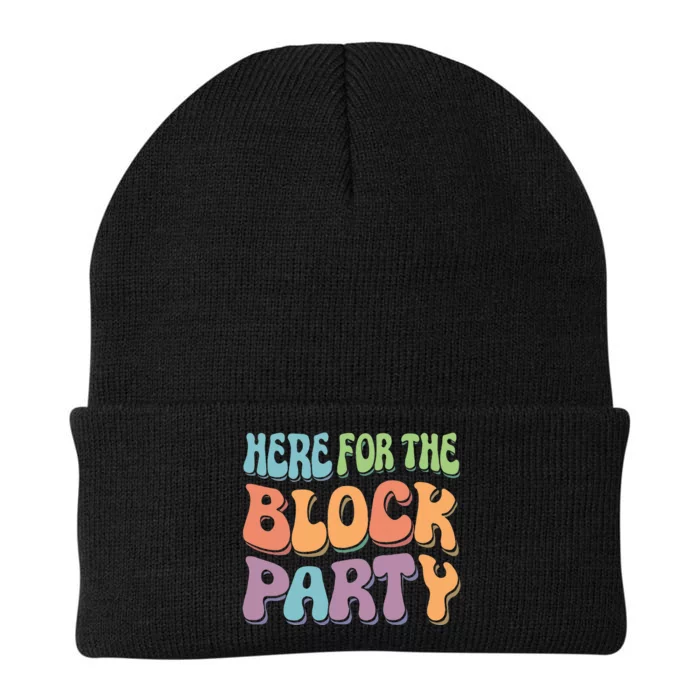 Here For The Block Party Retro Knit Cap Winter Beanie