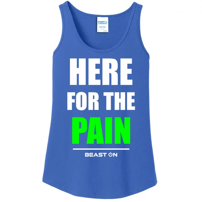 Here For The Pain Bodybuilding Gym Fitness Training Green Funny Gift Ladies Essential Tank