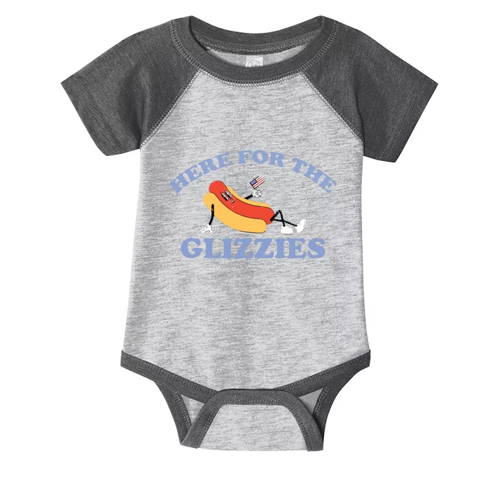 Here For The Glizzies Infant Baby Jersey Bodysuit