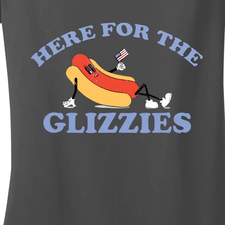 Here For The Glizzies Women's V-Neck T-Shirt