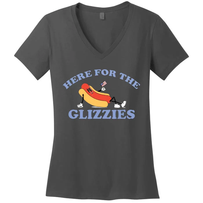 Here For The Glizzies Women's V-Neck T-Shirt