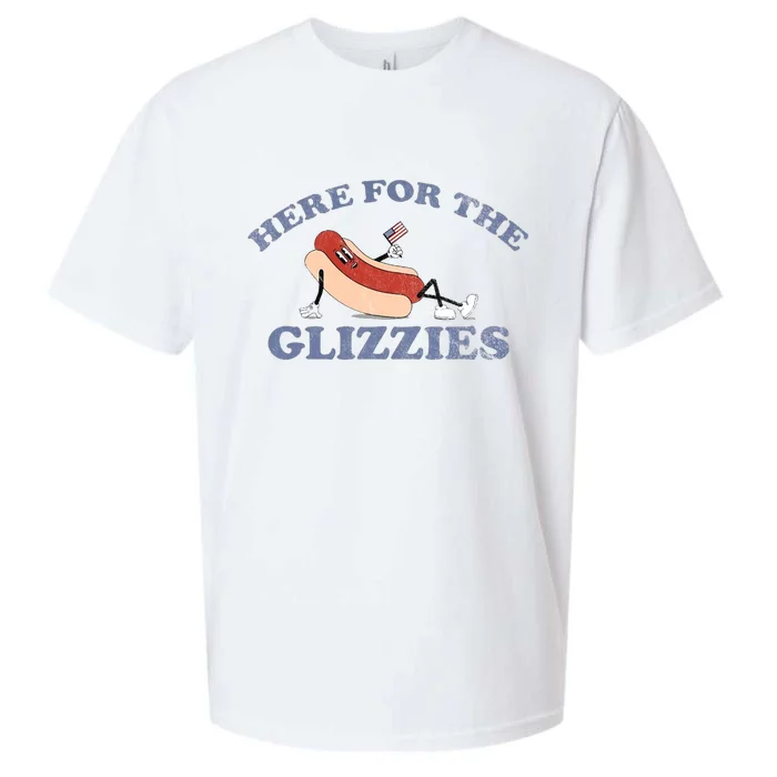 Here For The Glizzies 4th Of July Sueded Cloud Jersey T-Shirt