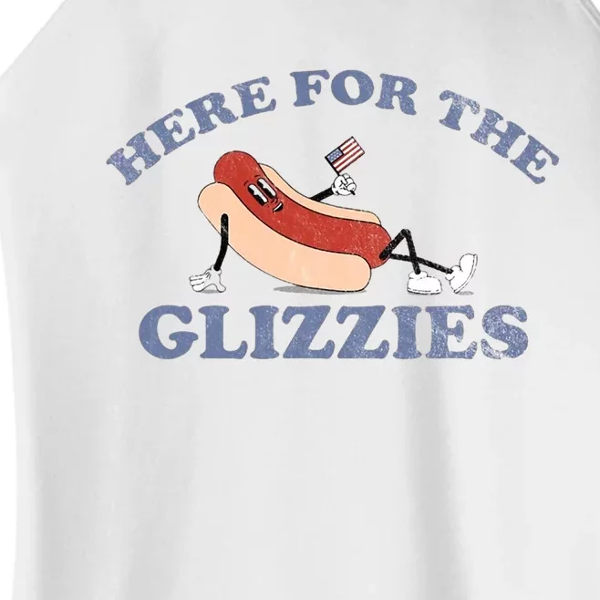 Here For The Glizzies 4th Of July Women’s Perfect Tri Rocker Tank