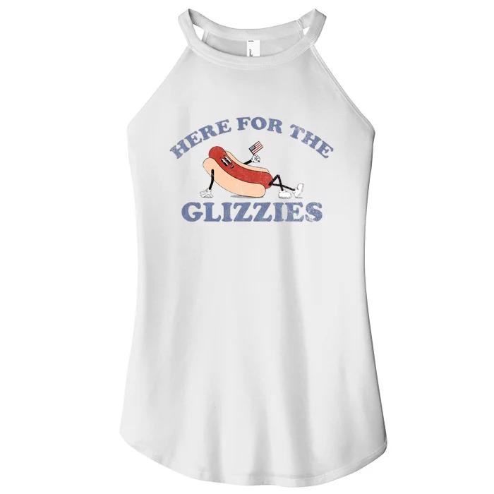 Here For The Glizzies 4th Of July Women’s Perfect Tri Rocker Tank