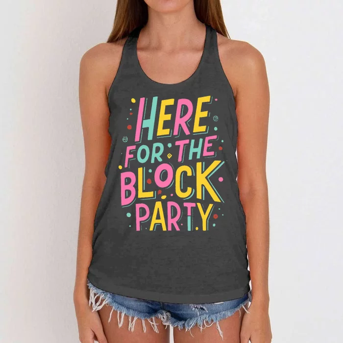 Here For The Block Party Women's Knotted Racerback Tank