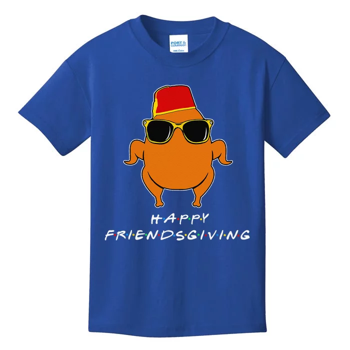 Happy Friendsgiving Turkey Friends Giving Funny Kids T-Shirt