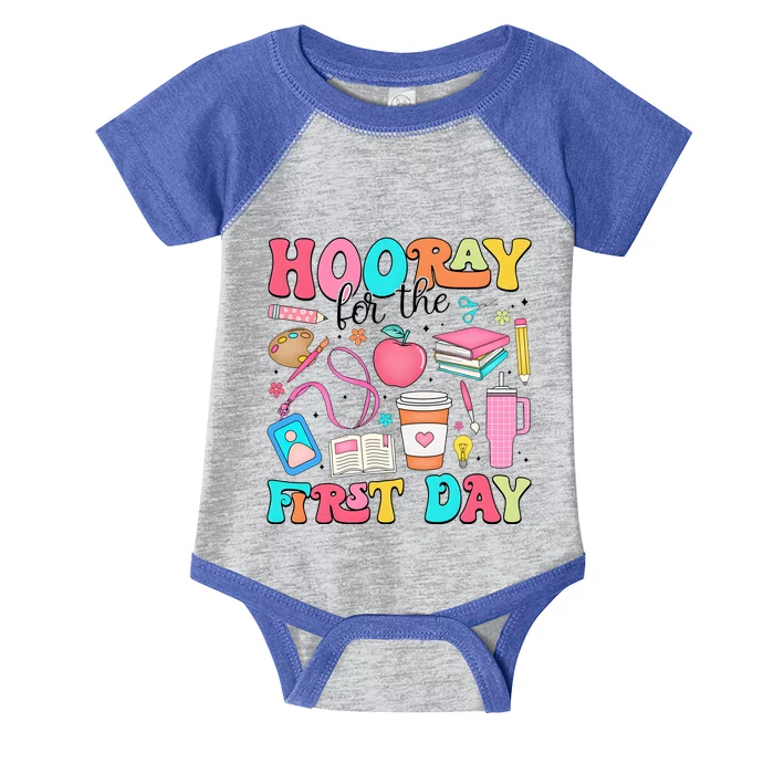 Hooray For The First Day Back To School Infant Baby Jersey Bodysuit