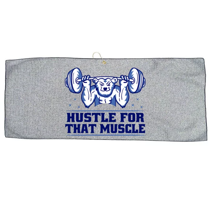 Hustle For That Muscle Fitness Motivation Gym Workout Cute Gift Large Microfiber Waffle Golf Towel