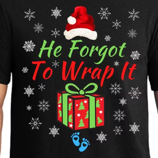 He Forgot To Wrap It Adult Humor Christmas Baby Christmas Pregnancy Reveal Pajama Set