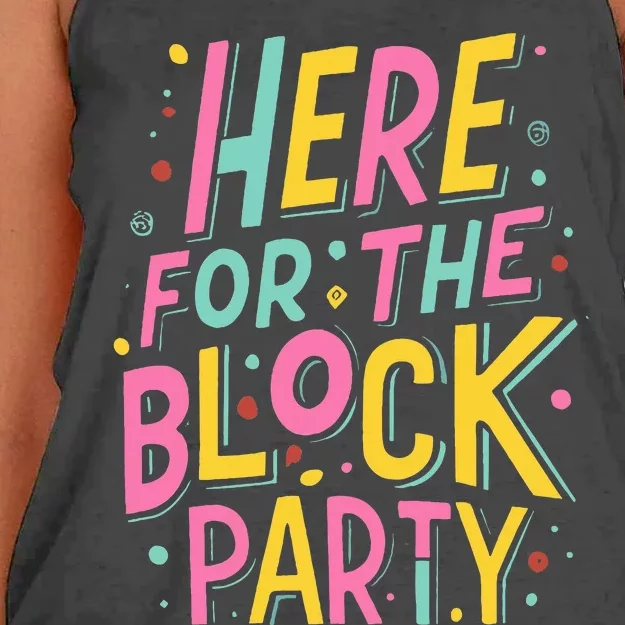 Here For The Block Party Women's Knotted Racerback Tank