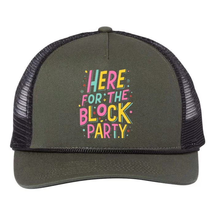 Here For The Block Party Retro Rope Trucker Hat Cap