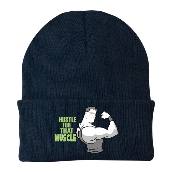 Hustle For That Muscle Gym And Workout Design For Gymgiftgoers Gift Knit Cap Winter Beanie