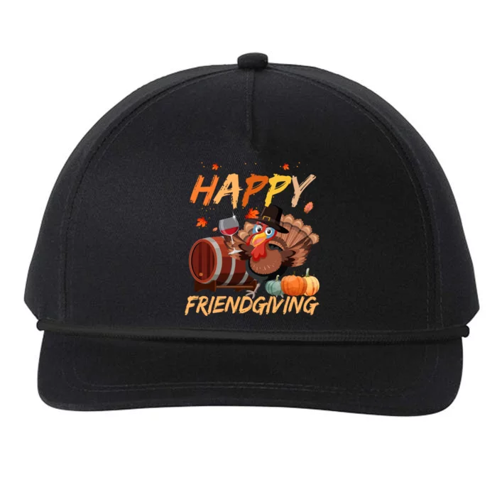 Happy Friendsgiving Turkey Friends Giving Thanksgiving Gift Snapback Five-Panel Rope Hat