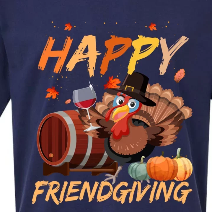 Happy Friendsgiving Turkey Friends Giving Thanksgiving Gift Sueded Cloud Jersey T-Shirt